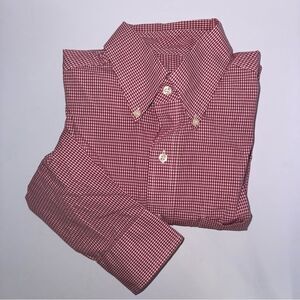Club Room size 16 regular performance red Check Long Sleeve Button Down Shirt